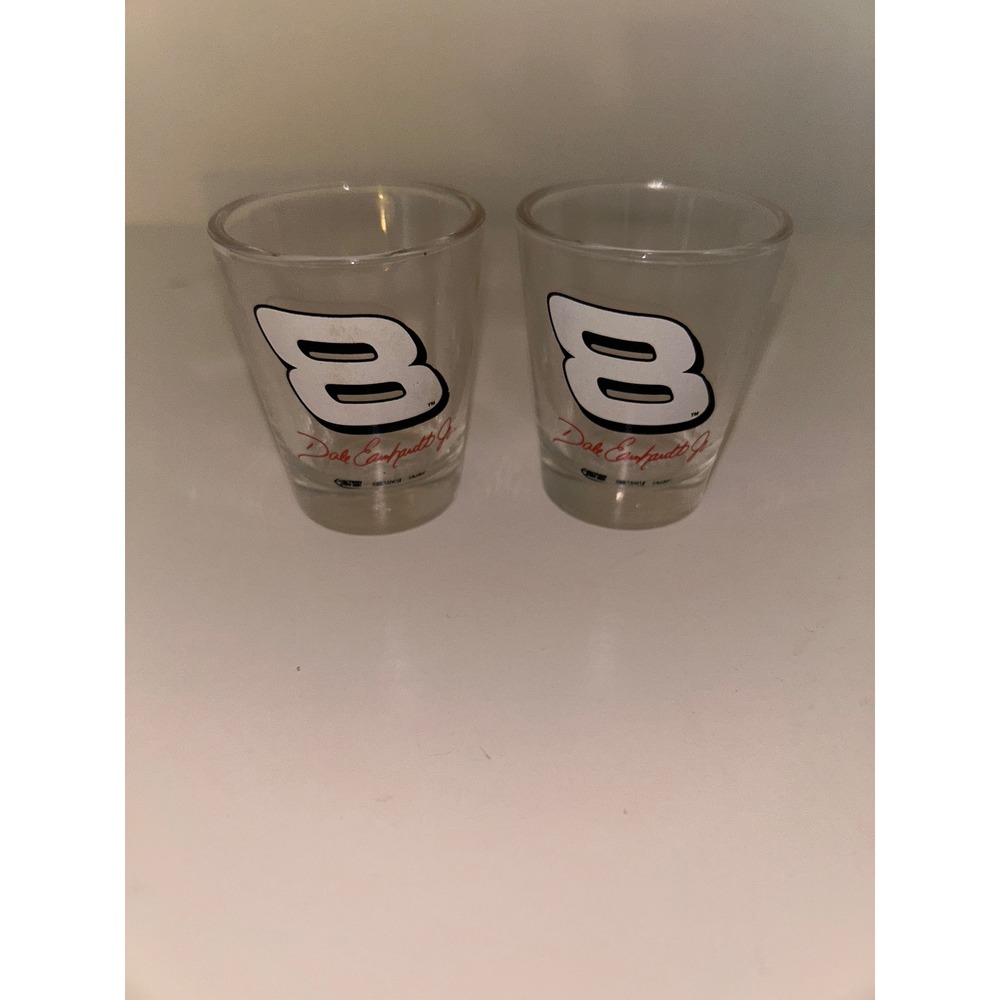 Dale Earnhardt Jr 8 Shot Glass Set of 2 NASCAR Racing Signature Collectible